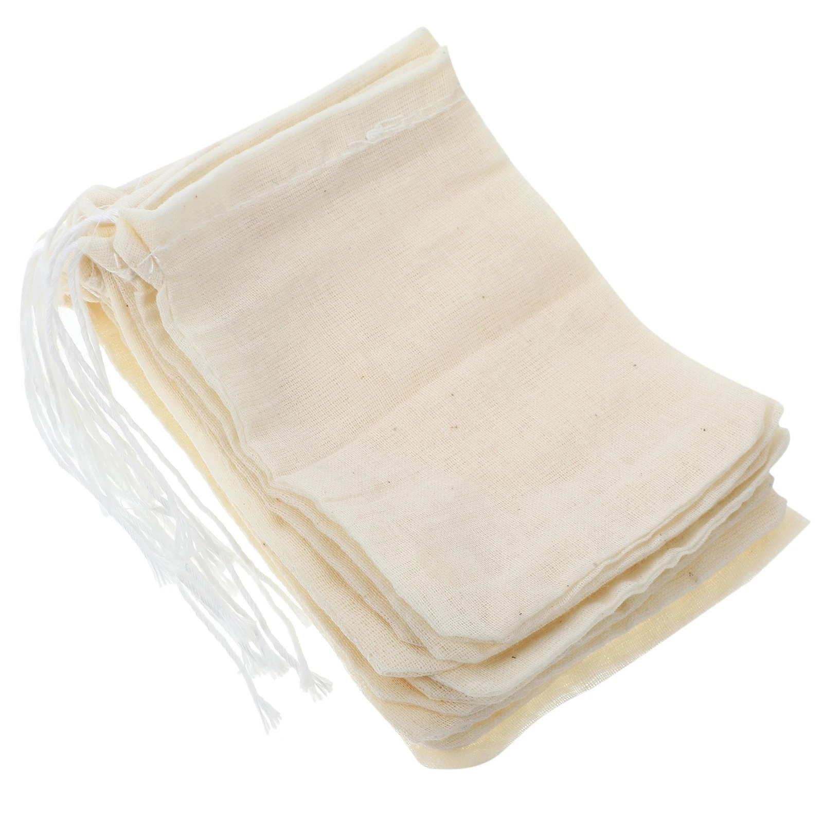 

50pcs Cotton Drawstring Bags 8x10cm White Reusable Muslin Bags for Jewelry Gift Party Favor Wedding Storage Candy Bag