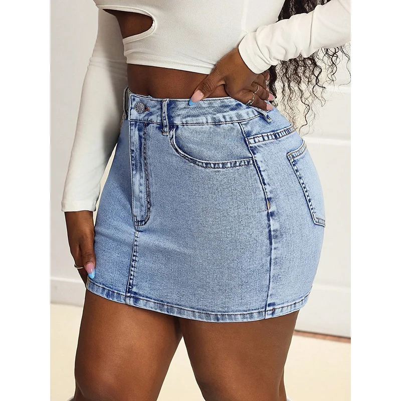 Benuynffy – jupe en jean rétro américain pour femmes, haute élasticité, Sexy, mode Y2k, taille moyenne, Slim, moulante, Mini jupes, nouvelle collection 2025