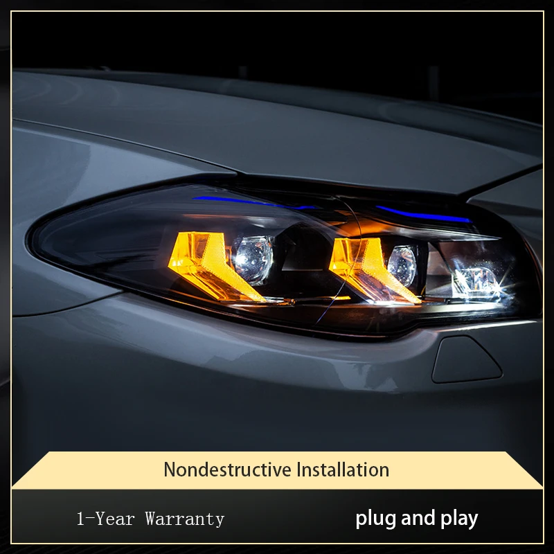 

Автомобильная фара для BMW 5 серии 520 525 530 F18 F10 2010-2017, передняя полностью светодиодная линза проектора DRL HID, ремонт, автоинструмент, аксессуары