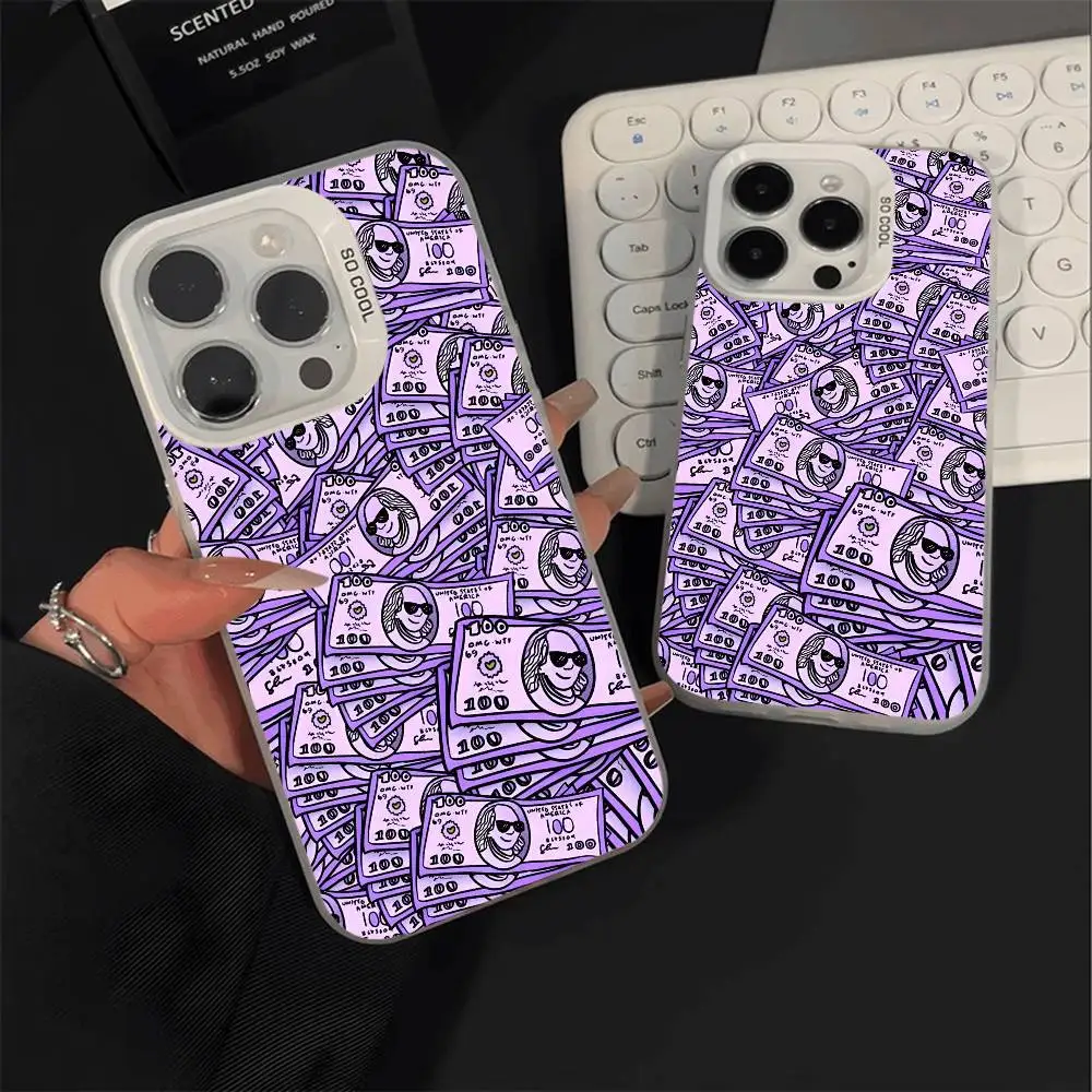 جرافيتي تصميم الإبداعية الدولار جراب هاتف آيفون 17 الهواء 16 15 14 13 12 11 برو ماكس زائد اللون للصدمات عودة الفضة كوف #5