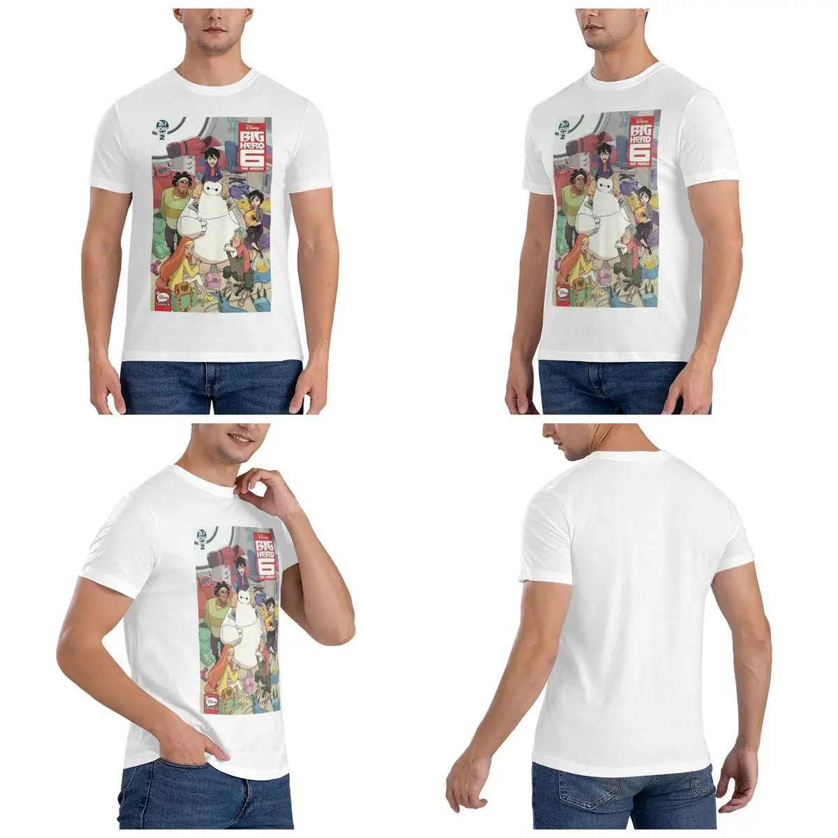 Big Hero 6 T-Shirt for Men Cotton Plus Size T Shirts Men's Short Sleeve Round Neck Summer Clothes Tops S-6XL