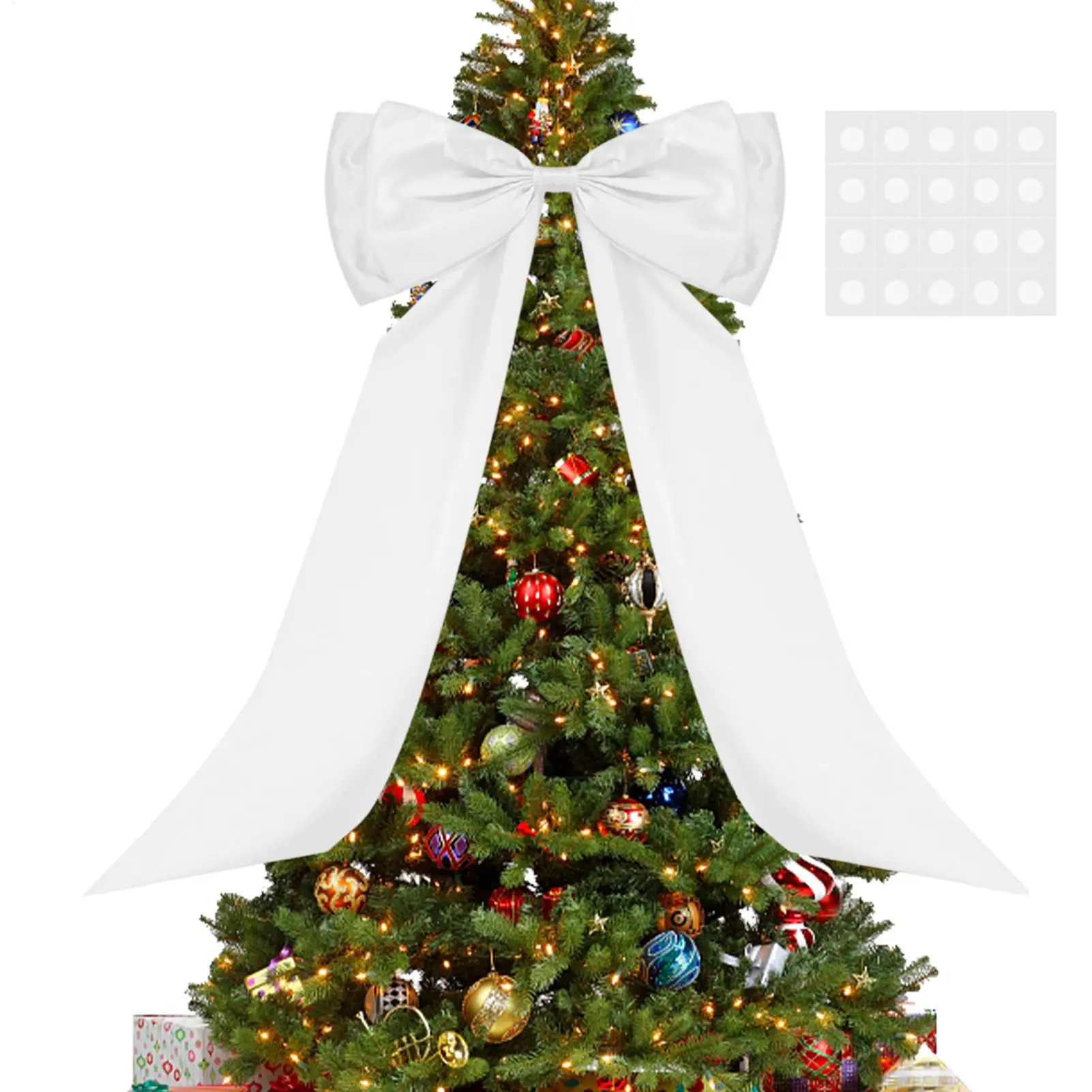 Christmas Tree Bows Large Ornament Party Decorations Christmas Tree Topper Ribbon Hangable Bows For Birthday Wedding Outdoor