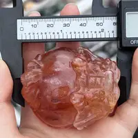 Natural Quartz Red Fire Quartz Hematoid Carving Reiki Healing Fengshui Stone Decorative Animal for Home Holiday Crafts & Gift 3