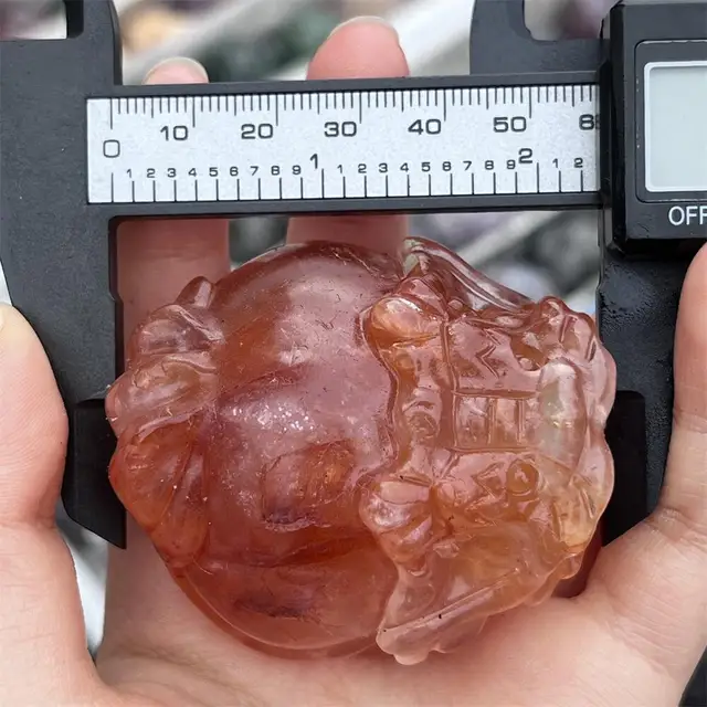 Natural Quartz Red Fire Quartz Hematoid Carving Reiki Healing Fengshui Stone Decorative Animal for Home Holiday Crafts & Gift 3 Natural Quartz Red Fire Quartz Hematoid Carving Reiki Healing Fengshui Stone Decorative Animal for Home Holiday Crafts & Gift 3