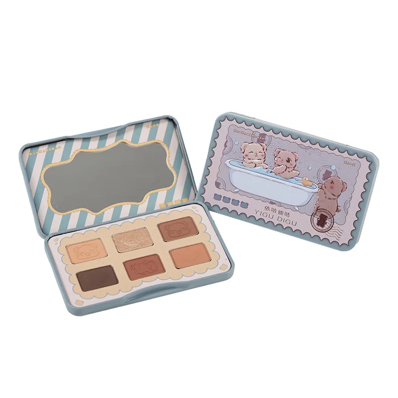 YIGU DIGU Gugu Ansichtkaart Tin Oogschaduwpalet Aardekleur Mat Hoogglans Knipperende Contouring Uitgebreid Palet