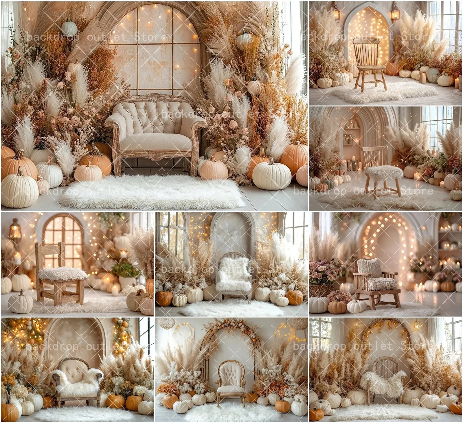 Mehofond Boho Sofa Chair Photography Background Autumn Vintage Arch Wall Kids Birthday Maternity Portrait Backdrop Photo Studio