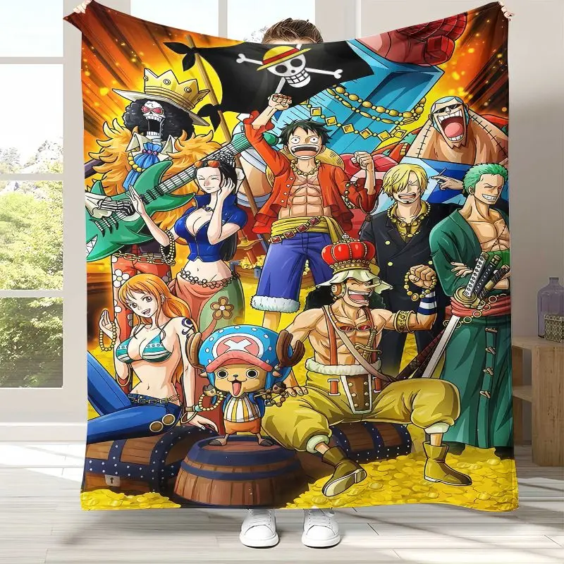 Anime Zoro One P-Piece Straw Hat Pirates Soft Flannel Throw Blanket,Cozy Warm Blanket for Bed,Sofa,Living Room,Picnic,Camping