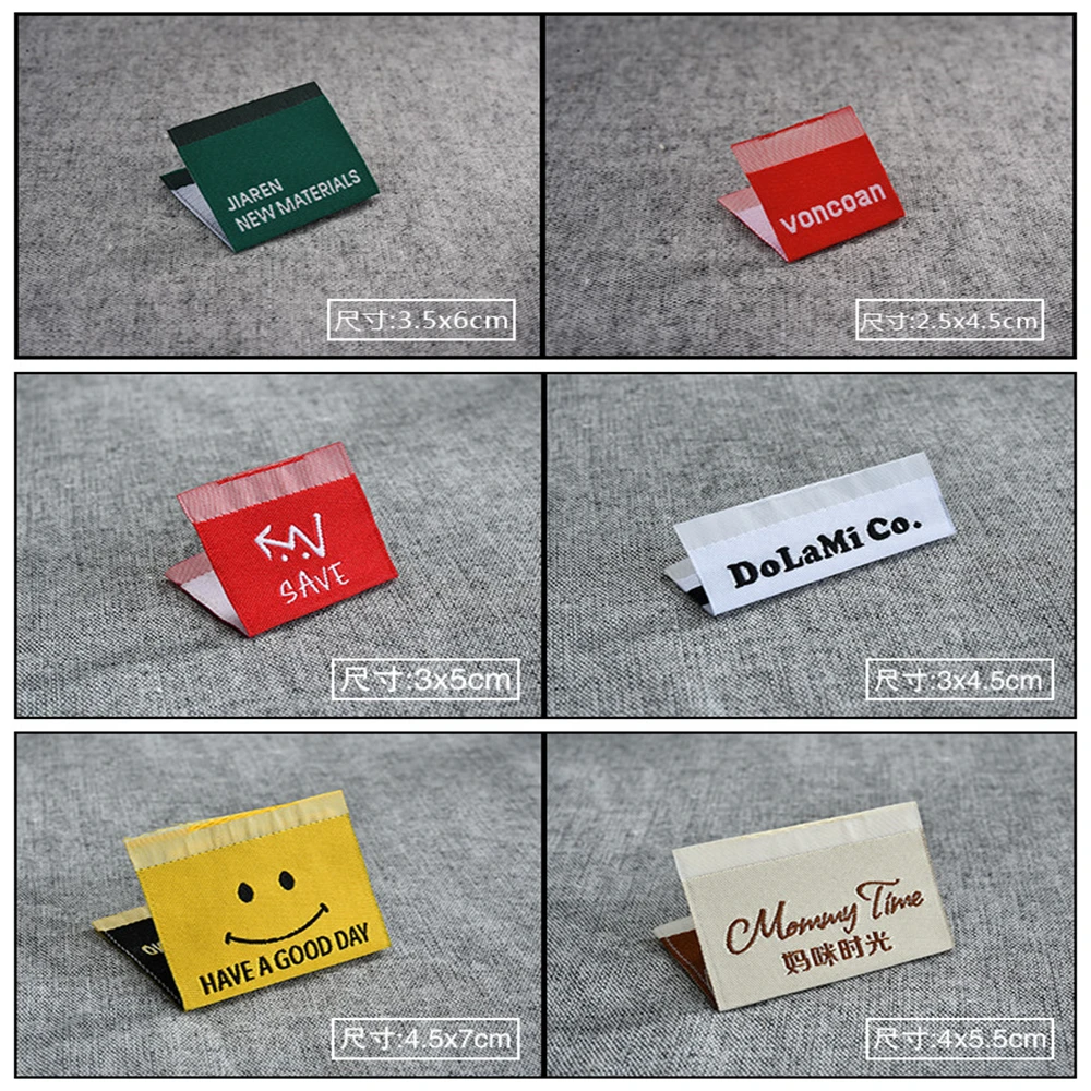 Random woven clothing labels tags for clothes,customized garment bags name main label tag(least 1000 pcs to customized)