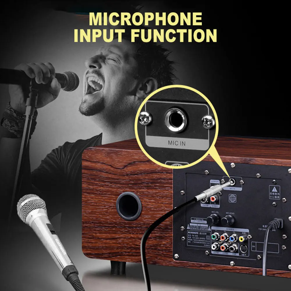 Desktop Integrated DVD/CD Player Combo Stereo Bluetooth Bedroom Radio Speaker Connectable Microphone