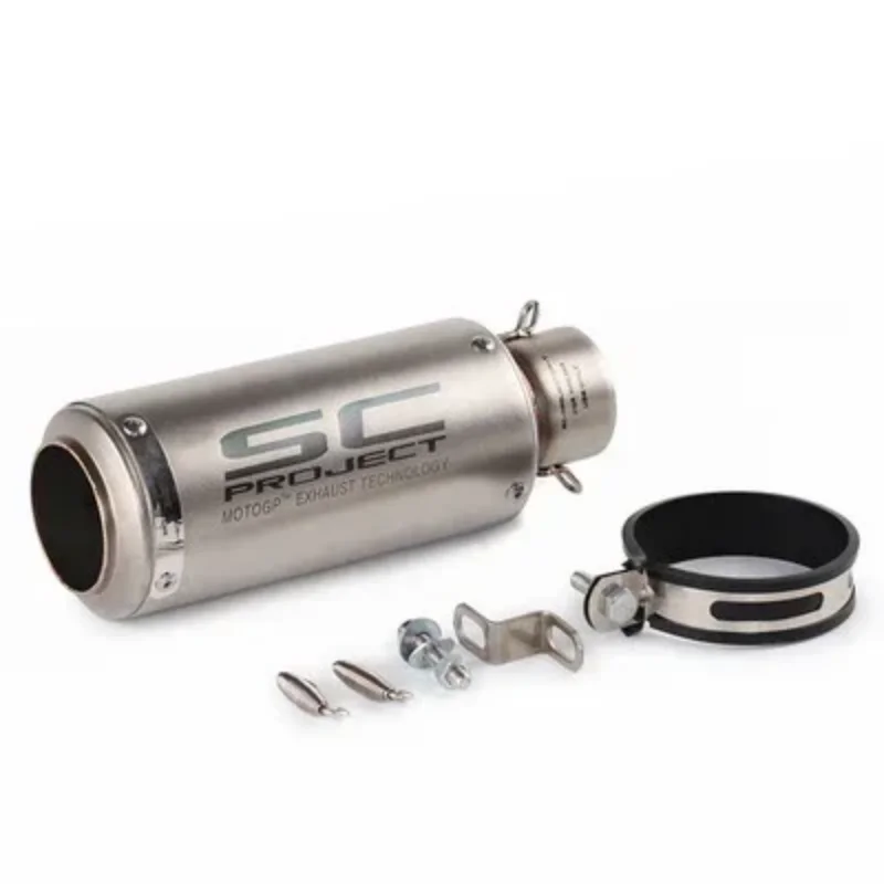 Exhaust Stainless Steel Slip-On Exhaust 51mm/60mm SC Exhaust Pipe Replacement For Dirt Bike Street Bike Scooter ATV N