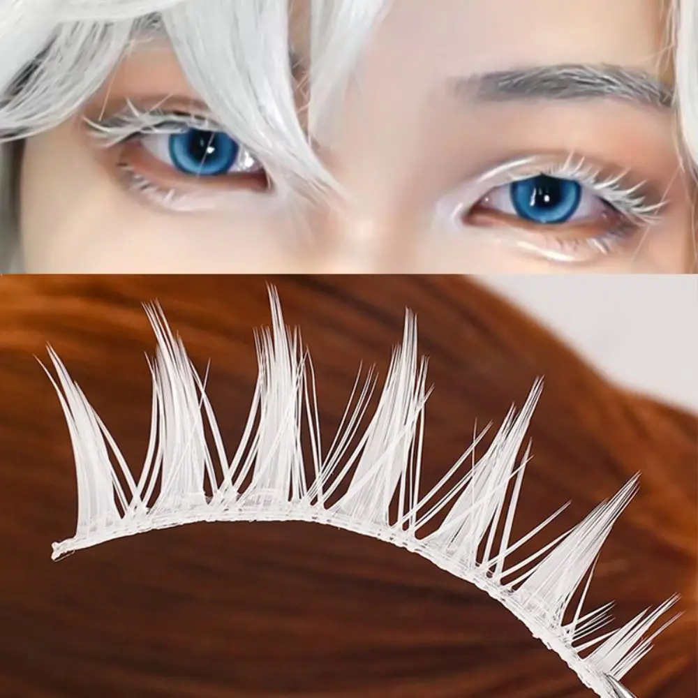 10Clusters Lashes Extension White Whole Cluster Eyelashes Dense Makeup Fluffy False Eyelashes Long Lasting Cosplay