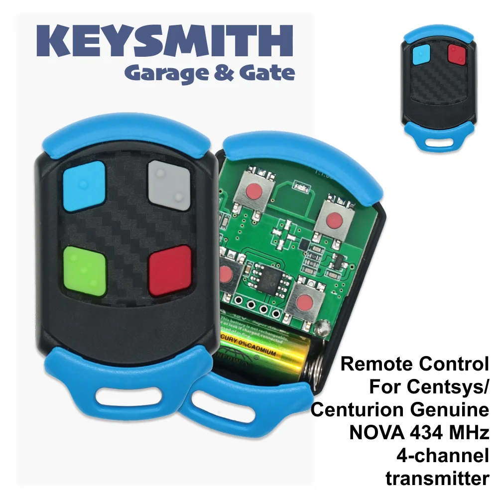 

KEYSMITH For Centsys/Centurion Genuine NOVA 434 MHz 4-channel transmitter Rolling Code 433.92MHz Gate Garage Door Opener