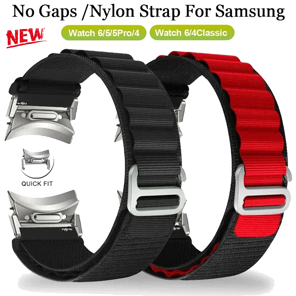 

Alpine Loop Nylon Strap For samsung Galaxy Watch 6 Classic 43 47mm 4/5/6 44 40mm Quick Fit Band For 5Pro Bracelet 45mm 46mm 42mm