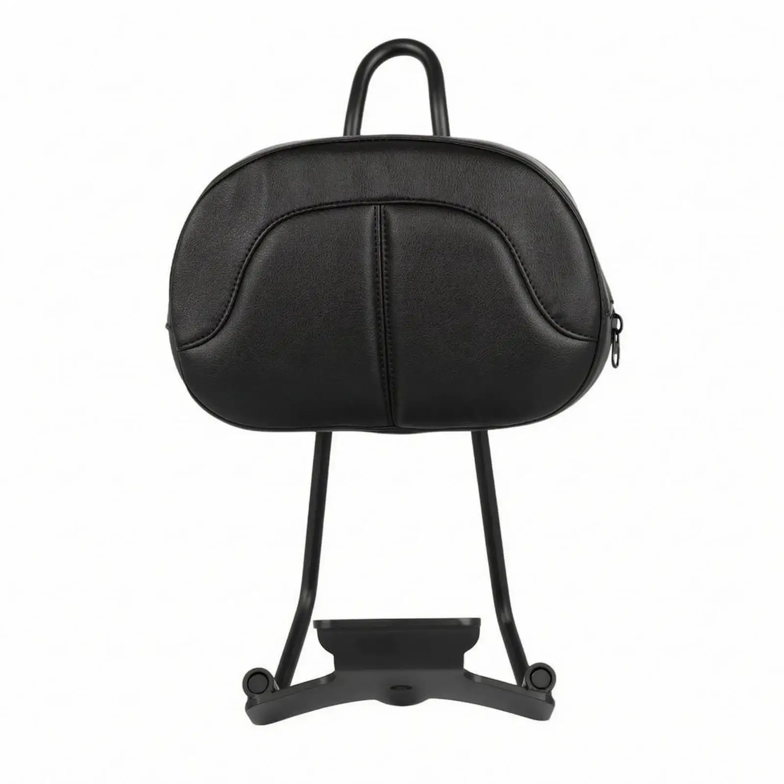 Passenger Backrest Pad for Motorcycle 650 PU Leather Padded Cushion Sturdy Sissy Bar with Black Metal Bracket Easy Install