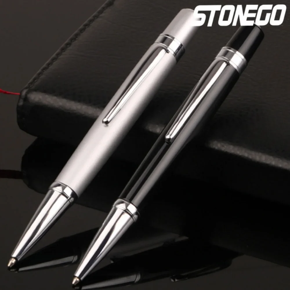 قلم حبر جاف معدني صغير دوار هدية الأعمال قلم زيت متوسط اللوازم المدرسية المكتبية أداة الكتابة