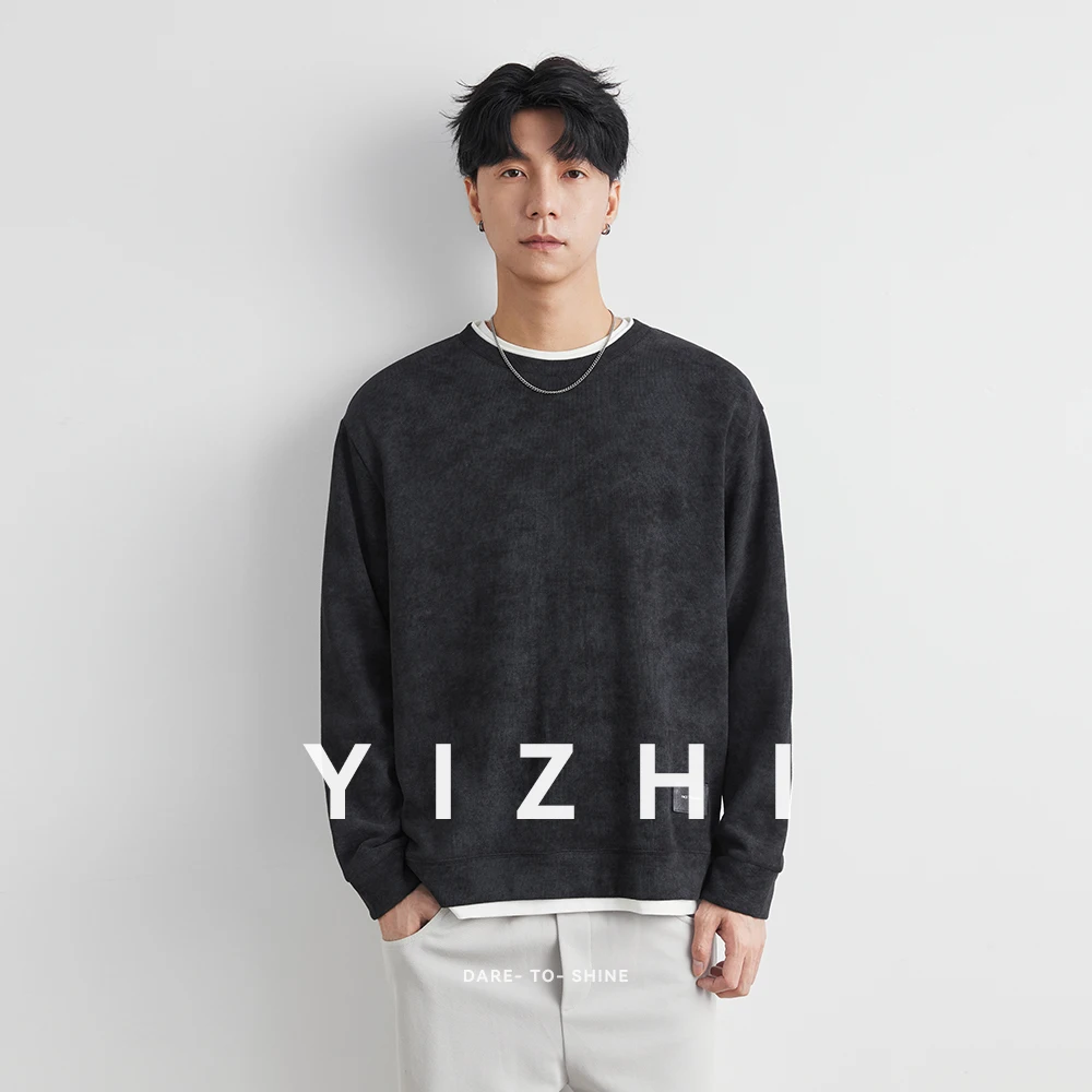 Autumn New Men Round Neck Sweate Loose Versatile Overhead Knitted Shirt Casual Koren Young Men's Pullover Sweatshirt Clothing