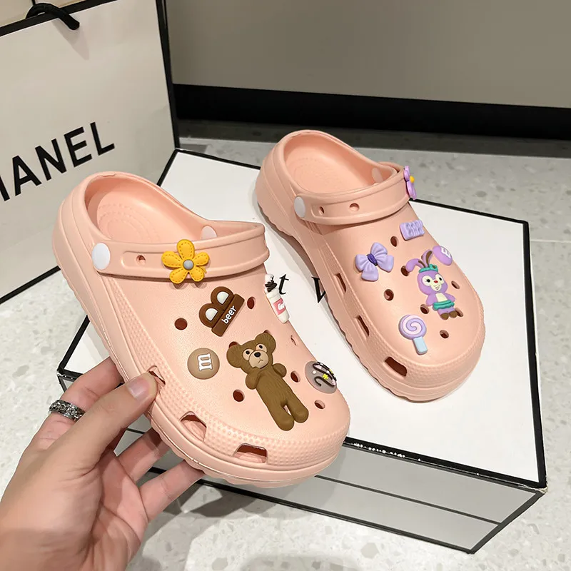 

Summer Pink Cartoon Sandals Women Comfort Lightweight Platform Garden Clogs Woman Mules Fashion Casual Outdoor Women's Slippers