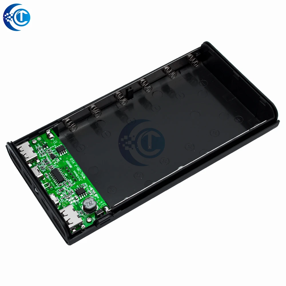 Portable 5V 6x18650 Power Bank Battery Box: DIY Shell with Type-C & Micro USB Fast Charging – For Mobile Phones