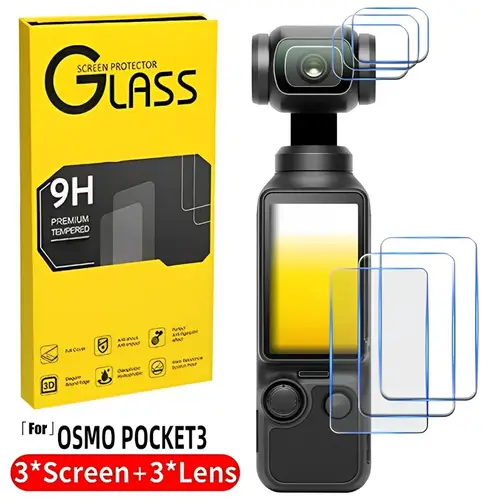 For DJI OSMO Pocket 4/3 Tempered Glass Film Screen Protector Hardness Anti-Scratch Lens Camera Film for DJI Pocket 3 Camera Film
