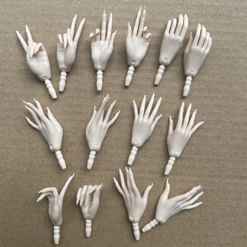 MENGF 1/6 دمية الأيدي مسمار طويل 7 لفتات دمية الأيدي البني الوردي الأبيض سوبر وايت أجزاء الدمية الملحقات #2