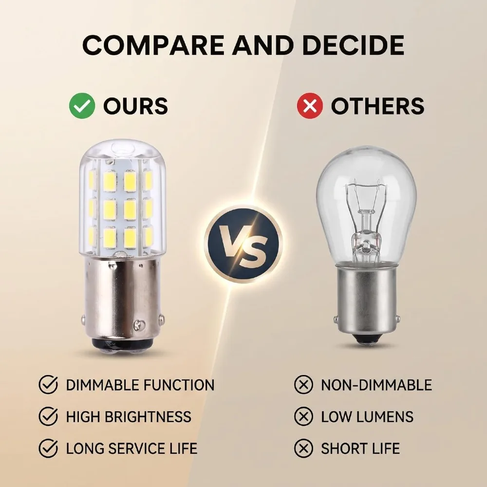 6pcs Light Bulbs White Light BA15D LED Bulb 3W Silver White Bulb Copper Double Contact Bulb For Indoor Use