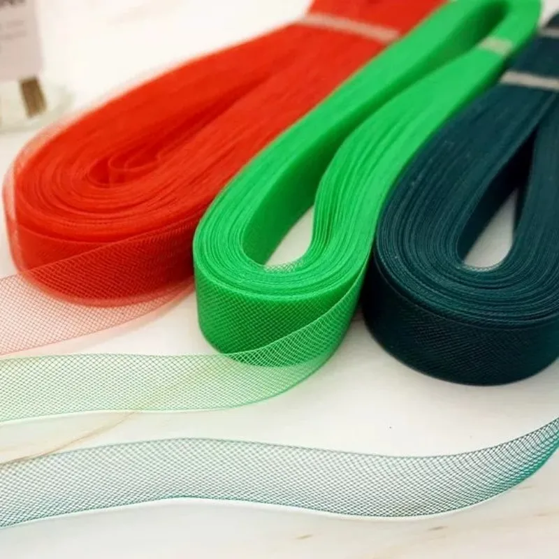25/50Yards Horsehair Crinoline Braid Millinery Flat Mesh RibbonTrim Hat Brim Support Ribbon for DIY Wedding Fascinator Crafts