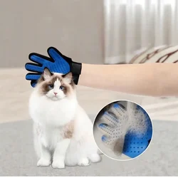 Guante de goma cepillador masajeador quita pelos para perros y gatos