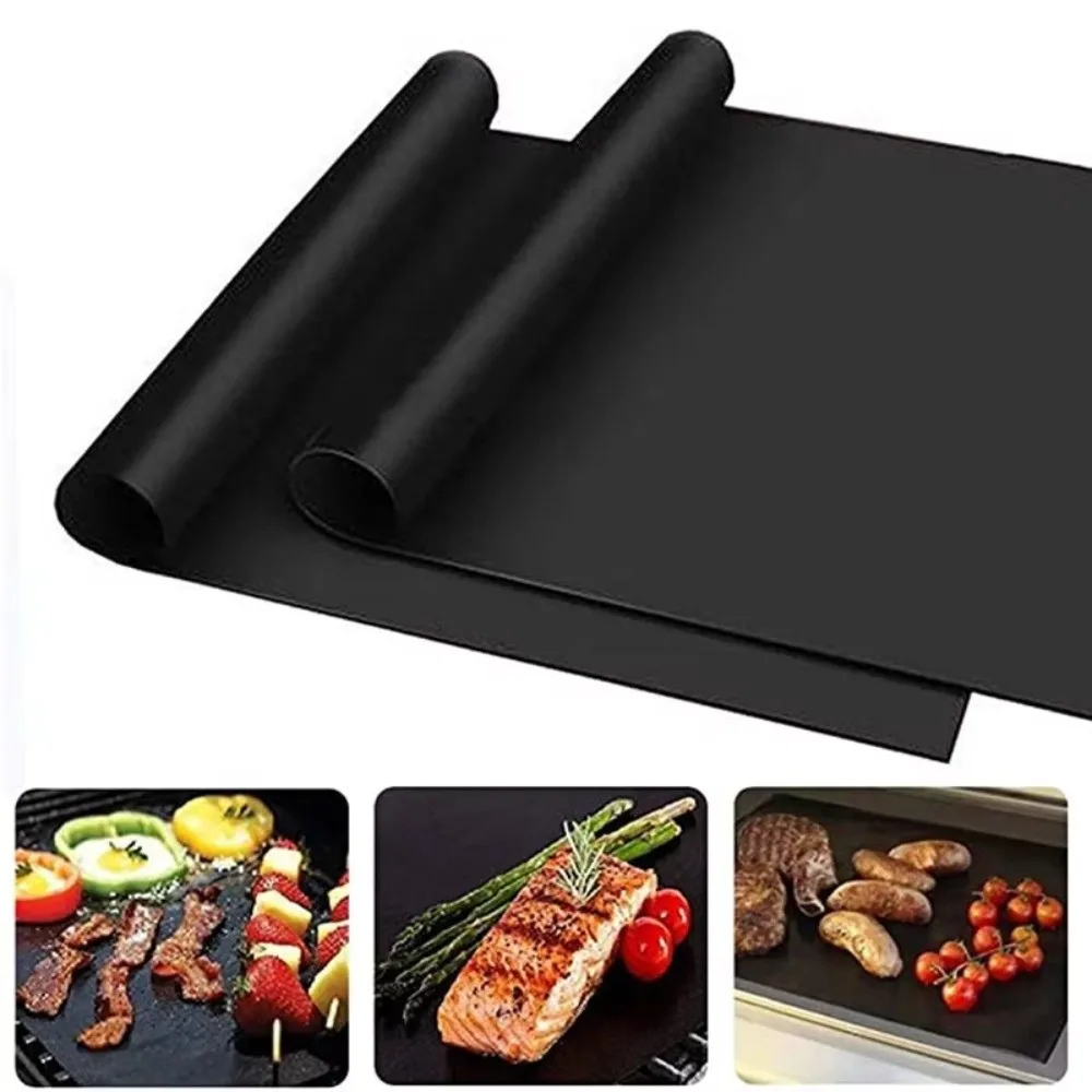 Heat Resistant BBQ Grill Mat Non Stick Heat Resistance Non Stick Baking Mat Easy Clean Easily Cleaned Grilling Sheet BBQ Tools