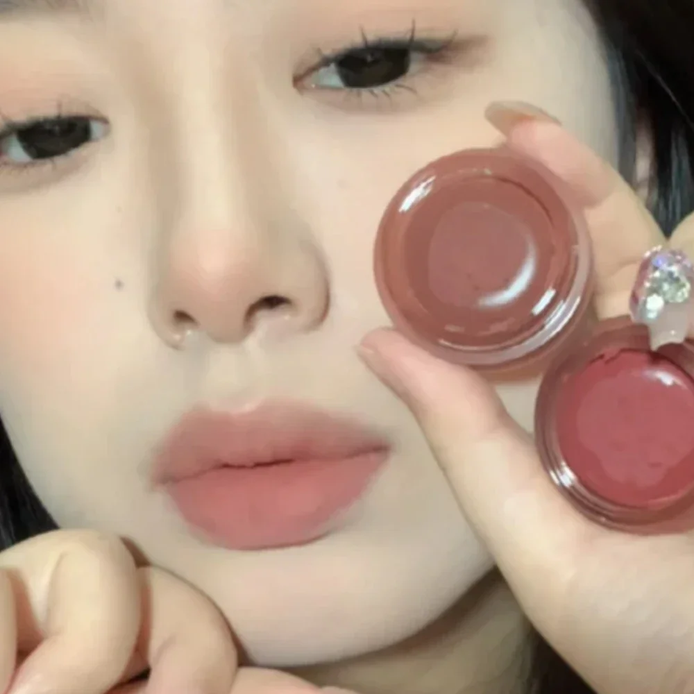 Moisturizing Red Canned Lip Mud Matte Velvet Lasting 3color Mousse Lipstick Set Non-stick Cup Lip Tint Blush Cream Korean Makeup