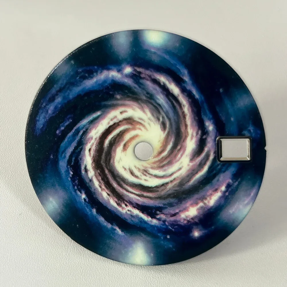 28.5MM Galaxy Spiral Watch Dial for NH35 NH36 Automatic Movement Colorful Space Nebula Watch Dial DIY Mod Parts for Men Watches