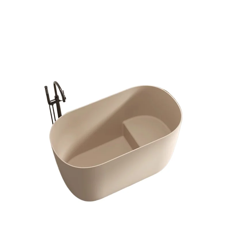 

Qimei stone integrated bathtub, artificial stone deep bubble small apartment for home use, homestay independent bidet