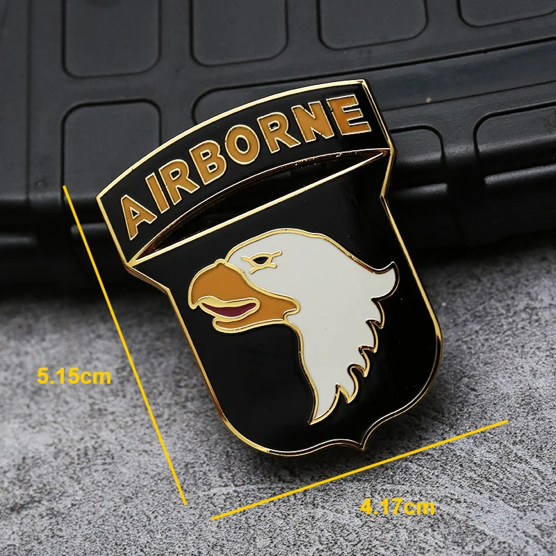 101st Airborne Division Badge Carmy Fan Identification Medal Miliatry Pin Cap Insignia Butterfly Buckle Commemorative Collection
