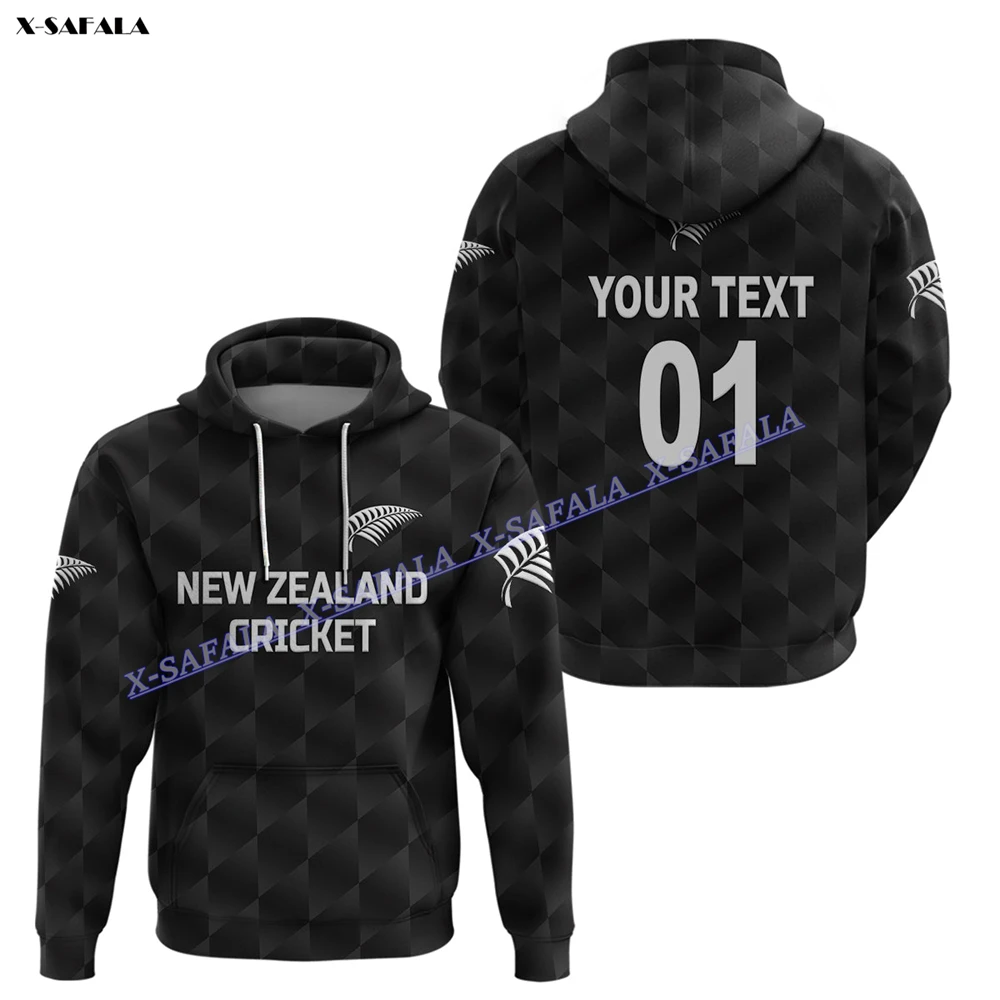 Cricket New Zealand Custom Name  3D Printed Hoodie Men Pullover Sweatshirt Hooded Jersey Streetwear Tracksuits Jumper