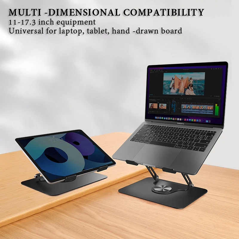 Laptop Stand 360° Rotation Laptop Stand Rotating Aluminum Alloy Computer Laptop Cooling Holder Stand Anti Slip For Office