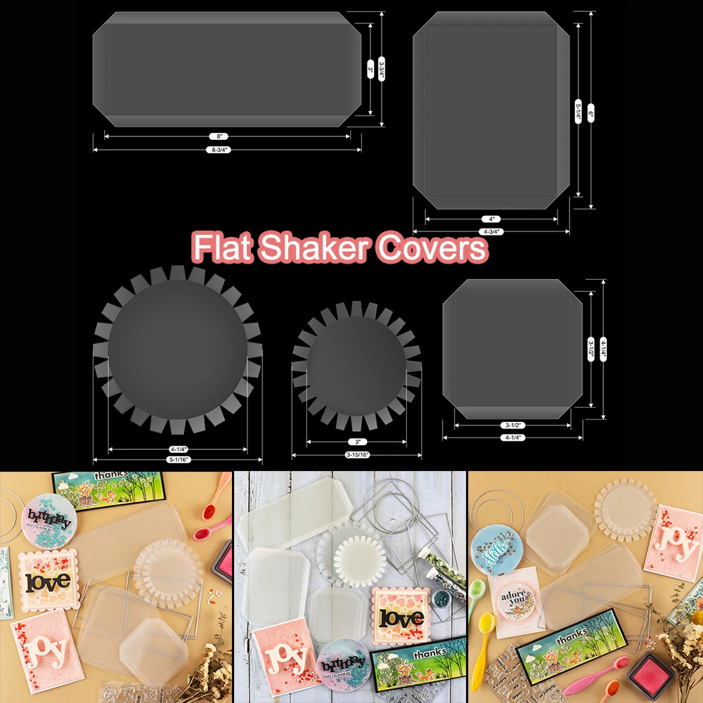 10~20pcs/pack Clear Flat Shaker Covers Window Sheets For DIY Shaker Cardstock Making Plastic Shaker Creator Acetate Sheets New