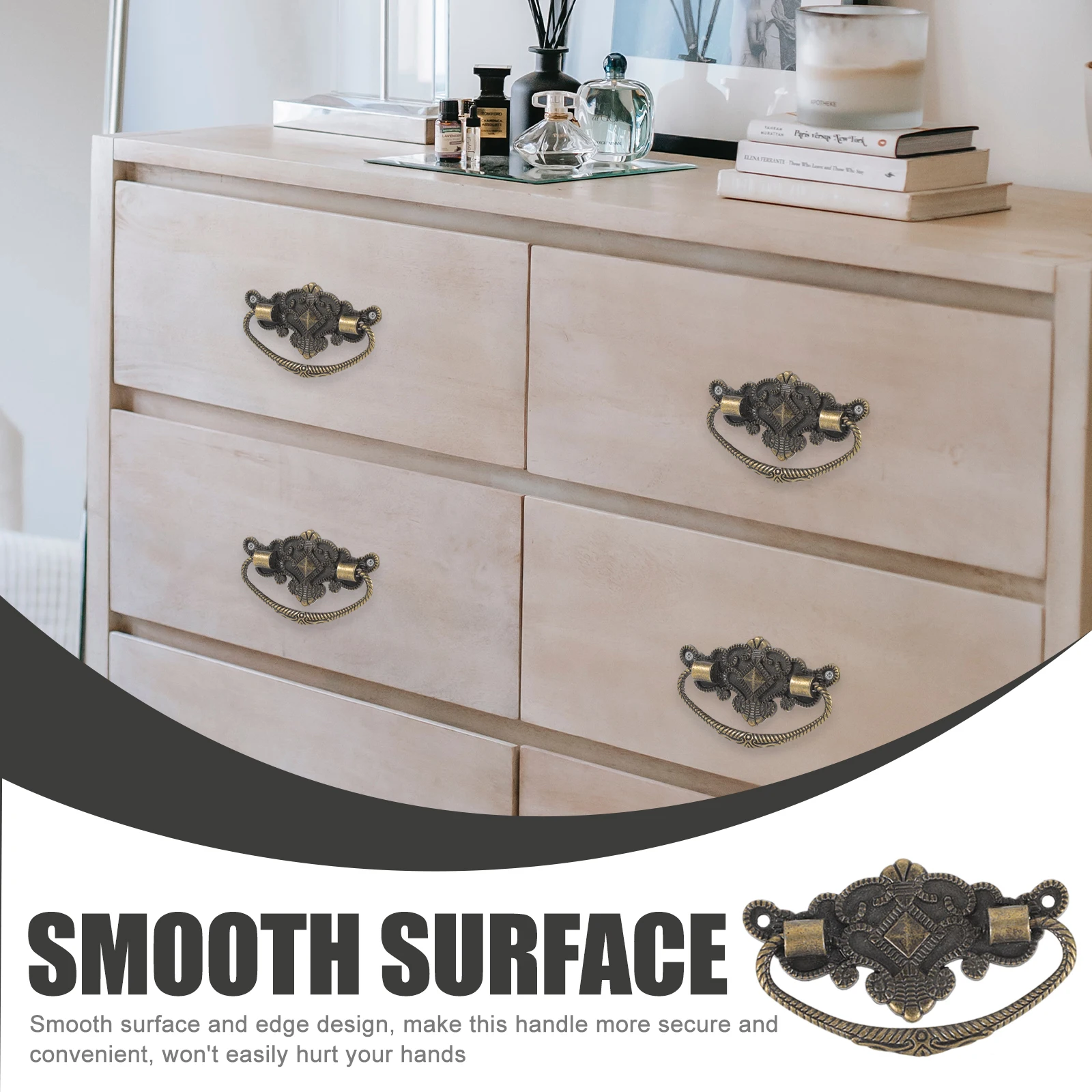 

10pcs Retro Cabinet Handles Vintage Metal Drawer Pulls Durable Alloy Furniture Hardware Dresser pulls Smooth Edge