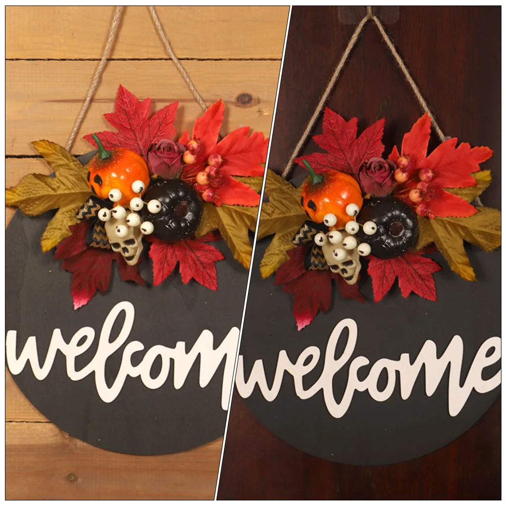 

1pc Halloween Wreath Decor Premium Door Sign Hanging Garland Festival Home Party Decoration Pumpkin Wall Hanging