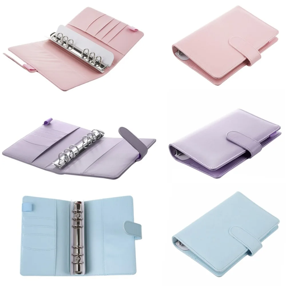 

Creative spiral notebook PU Cover office person binder A6 weekly planner agenda organizer Cute ring diary Leather Cover Case