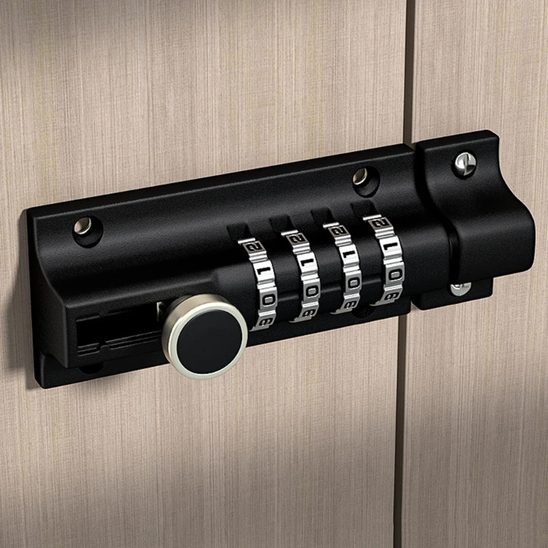 Slide Lock Mechanical Password Lock Aluminum Alloy Sliding Door Lock Anti-theft Safety Combination Digit Lock
