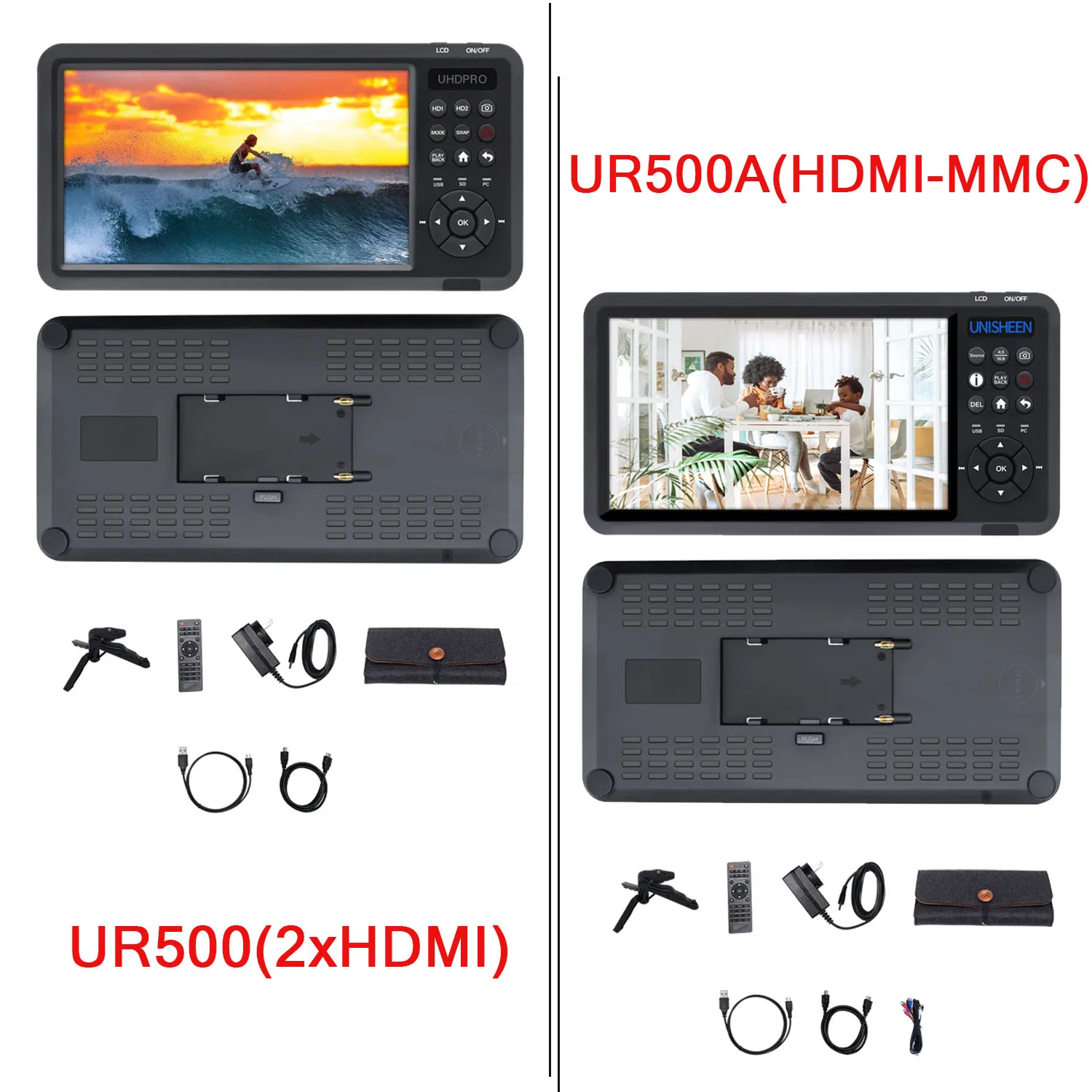 7inch Screen Video Capture Box 2 Channel HDMI Recorder Battery Socket Tape CVBS AV RCA SVideo DVI VGA YPbPr 1080p HD 4k