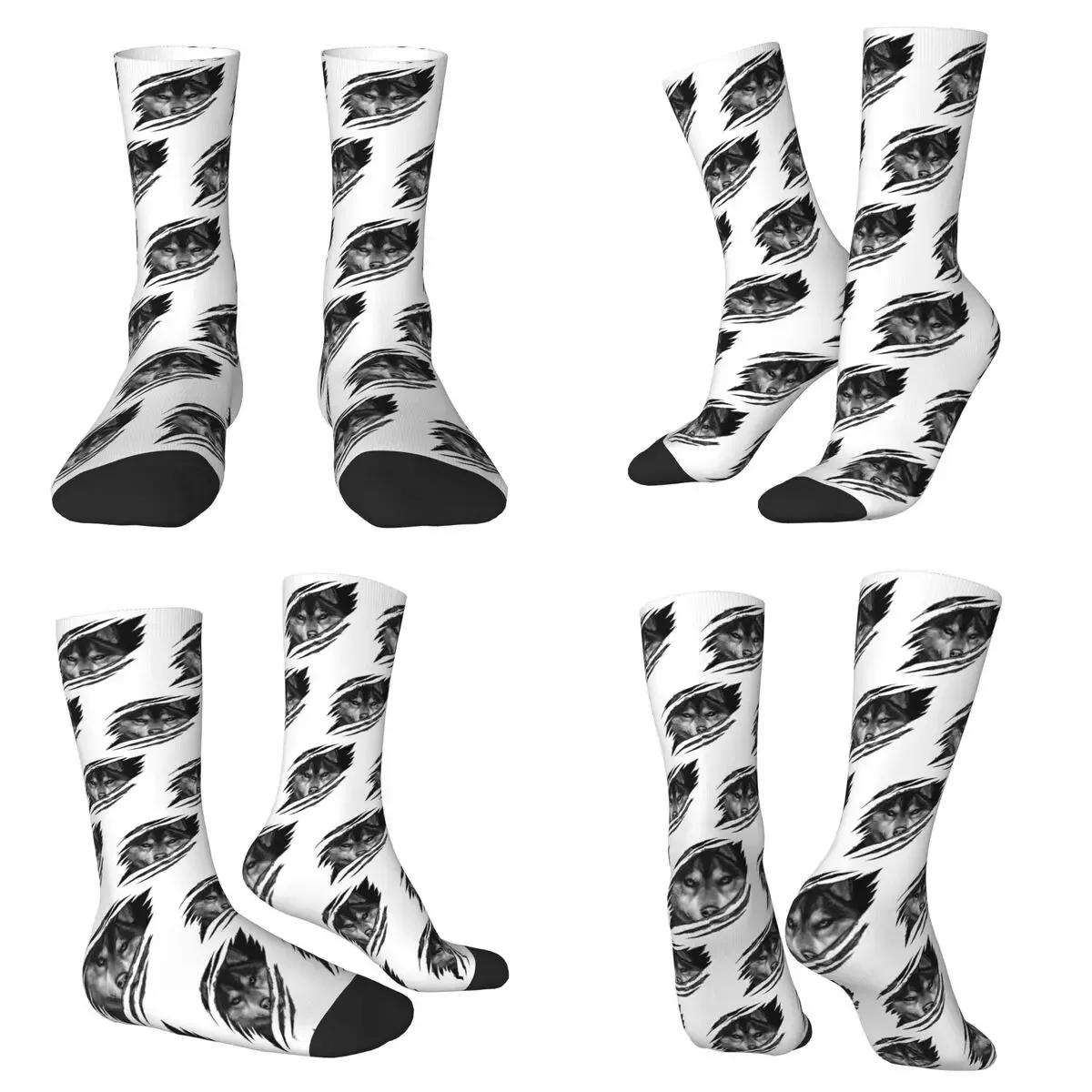 

Cool Wolf RAR Design Socks Harajuku Sweat Absorbing Stockings All Season Long Socks for Man Woman Valentine's Day Gifts