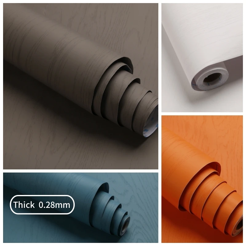 Vinyl White Wood Grain Contact Paper Self Adhesive Waterproof Removable Wallpaper for Furniture Cabinets Countertops Fenovation