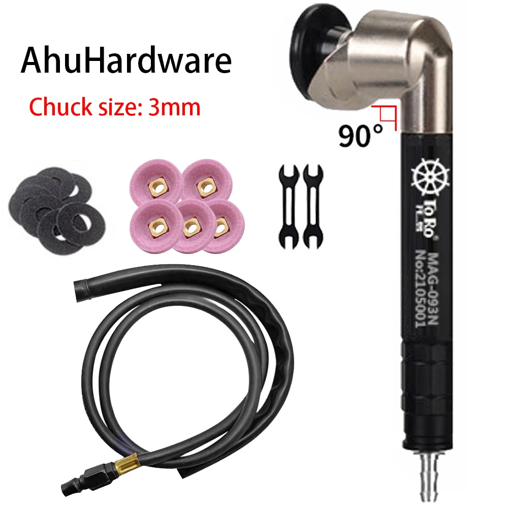 AhuHardware 16pcs in 1 90° Micro Air Elbow Angle Grinder Pneumatic Grinder Pen Mini Grinding Machine Polishing Engraving Tool