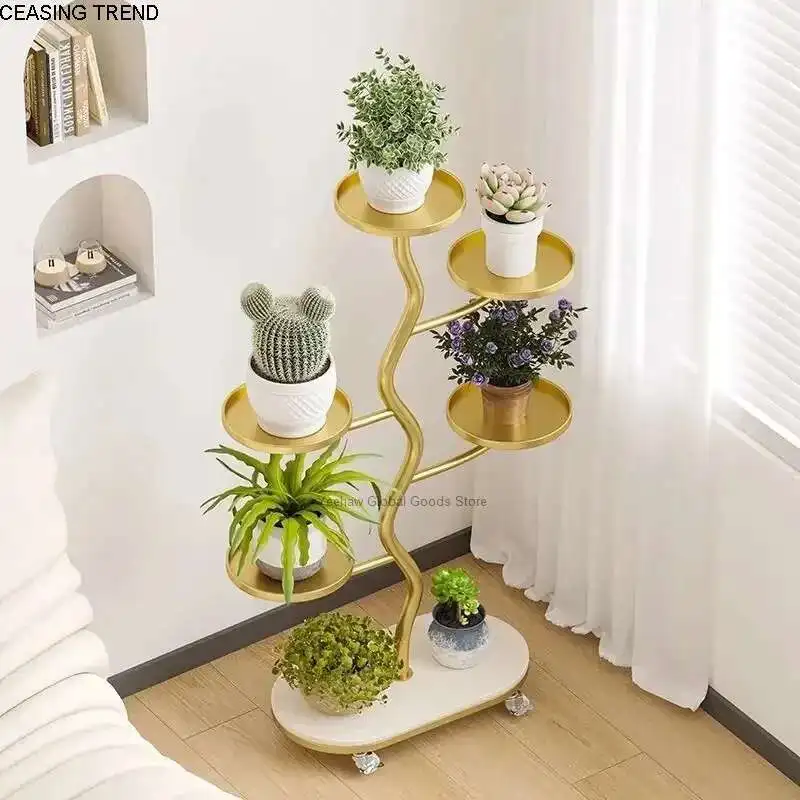 Кронштейн Рамка Полка для растений Железный дисплей Металлическая лестница Полка для цветов Напольная многоуровневая Полка для украшения растений Цветок