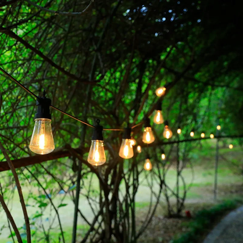 LED Solar String Lights IP65 Waterproof Outdoor Christmas Decoration Bulb Retro Holiday Garland Garden Furniture Fairy Lamp