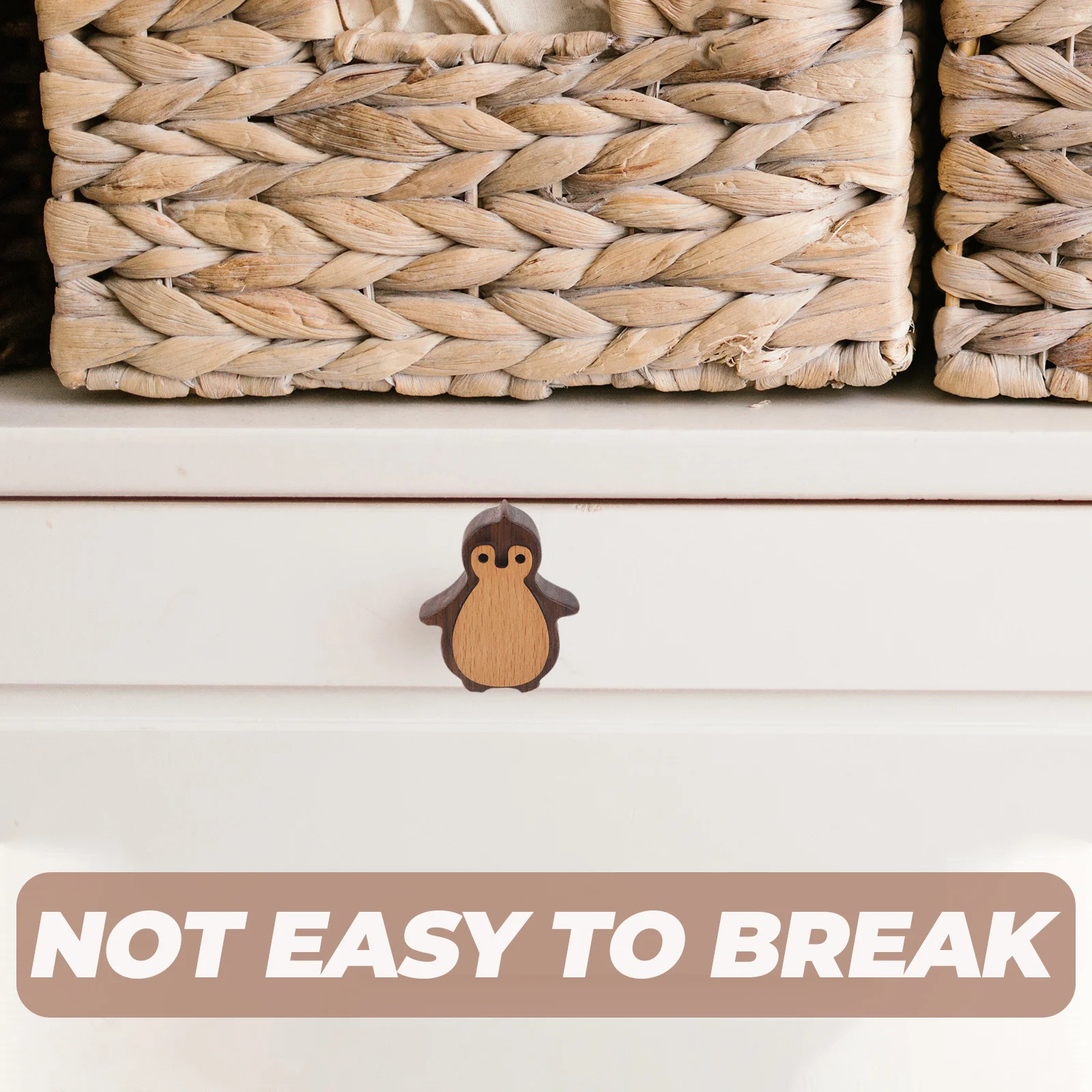 

1pc Penguin Handle Wood Drawer Pull Nordic Style For Kids Room Bedroom Cabinet Wardrobe Door Furniture Accessory Knobs