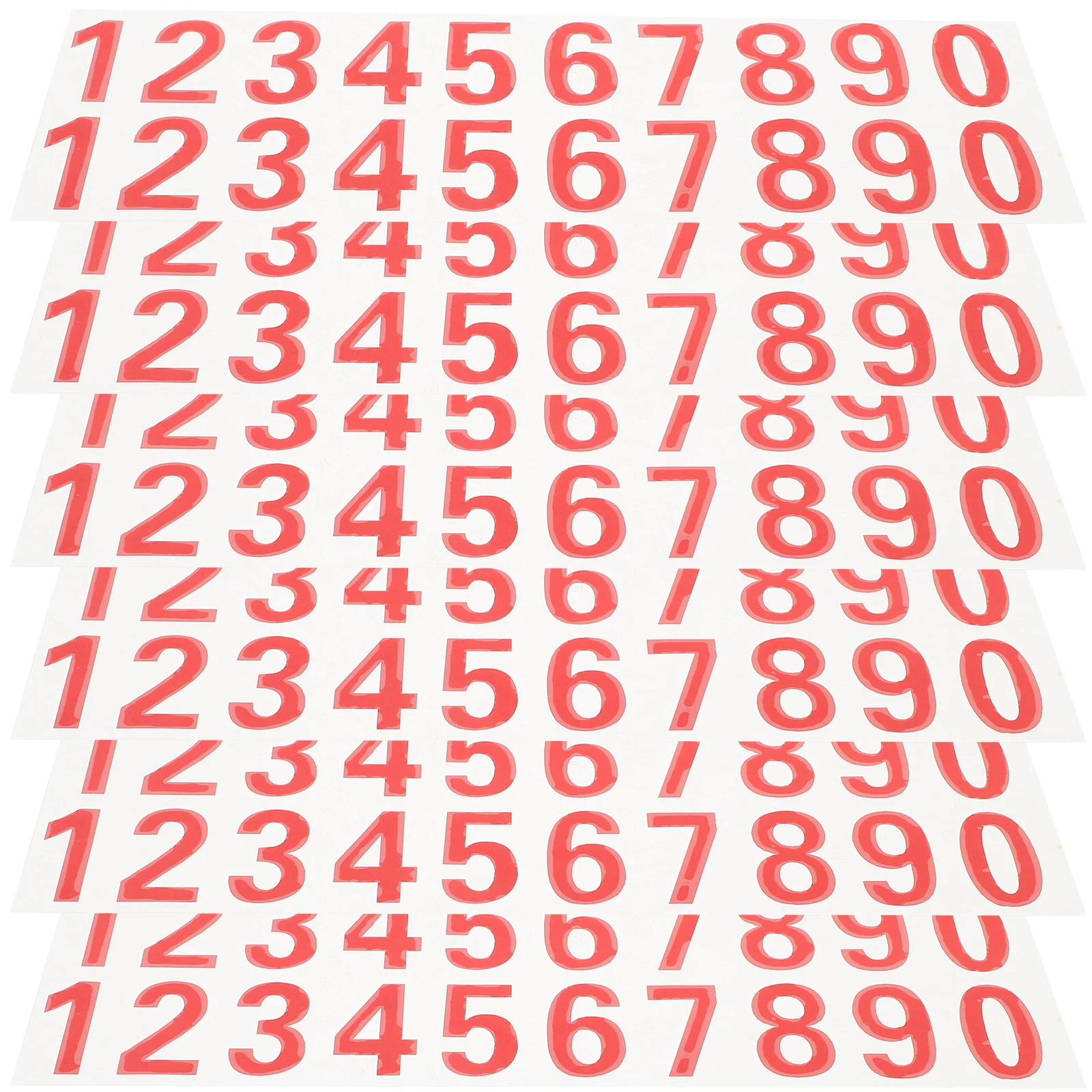 

6 Sheets Number Stickers Self Adhesive Durable PVC Reflective Large Clear Numbers for Trash Can Mailbox Address DIY Number