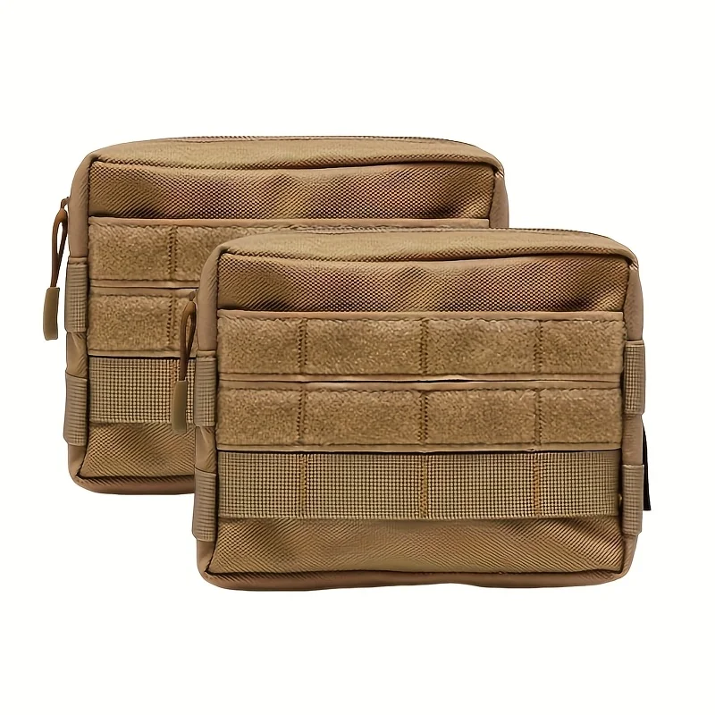 2-piece Outdoor EDC Tool Kit Molle Camouflage Waist Pouch Multi-functional Coin and Phone Pouch Accessory Commuter Bag