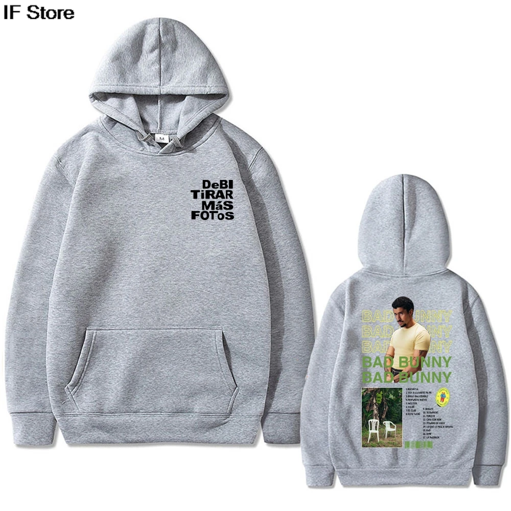 

Rapper Bad Bunny 2025 New Album Debí Tirar Más Fotos DTMF Hoodie Men Women Hip Hop Fashion Oversized Sweatshirt Men's Streetwear