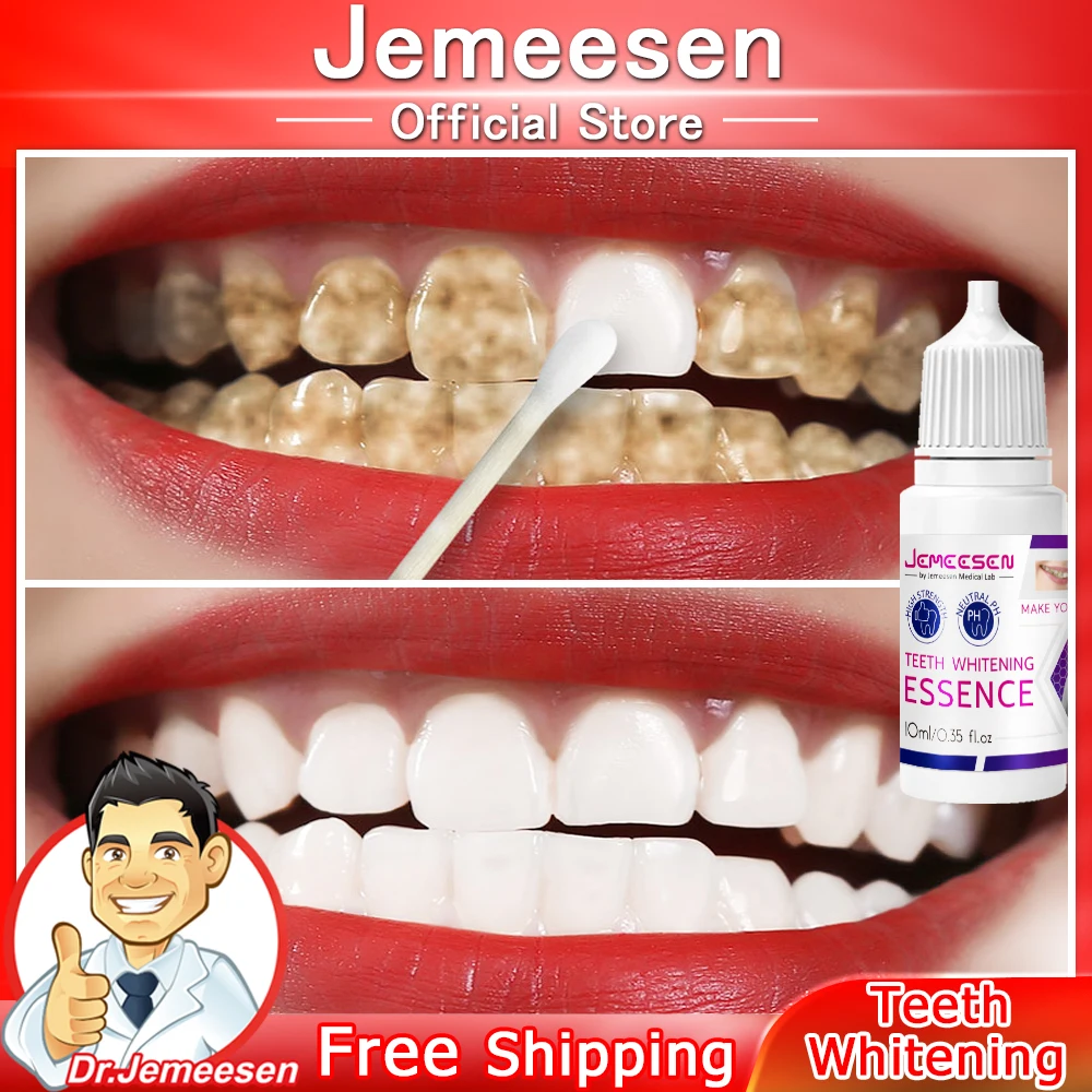 

Jemeesen Teeth Whitening Essence Cleansing Removes Plaque Stains Yellow Tooth Bleaching Dental Oral Hygiene Fresh Breath Teeth